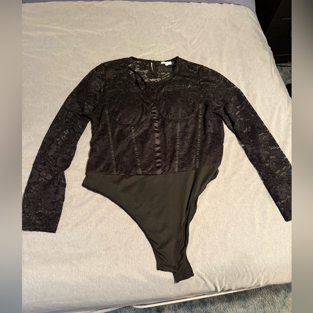 White Birch Black Lace Bodysuit